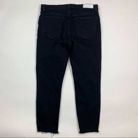 RE/DONE 90’s High Rise Ankle Crop Raw Hem Black Jeans Sz 31 - Picture 8 of 11